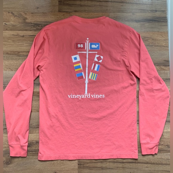 Vineyard Vines Long-sleeve Graphic Tee Mens Flagpoles Size-XS - Picture 3 of 11